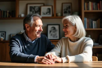 Couple français dans un appartement parisien cosy