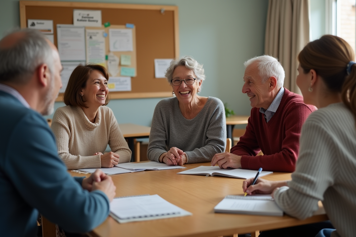 Groupe de personnes discutant autour d