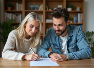 Paiement du loyer par les parents : comment procéder efficacement ? Femme et jeune homme remplissant un formulaire de location