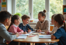 Valeurs éducation : tout savoir sur les fondements et enjeux Enfants d'école primaire en classe avec professeur
