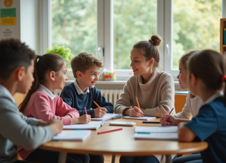 Valeurs éducation : tout savoir sur les fondements et enjeux Enfants d'école primaire en classe avec professeur