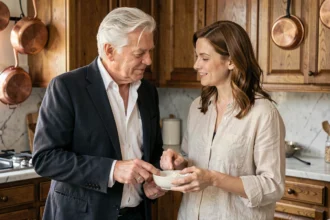 Père et fille partageant un moment complice dans une cuisine parisienne traditionnelle, évoquant l'influence familiale sur une passion culinaire